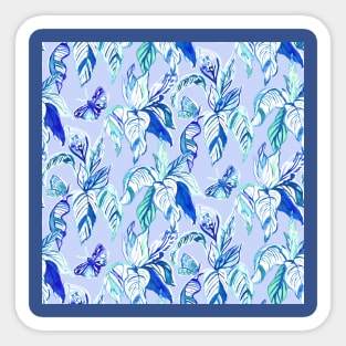 Blue Butterfly Garden Sticker